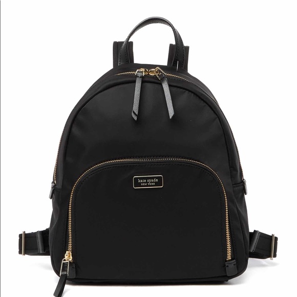 New Kate Spade Medium Black Nylon Backpack